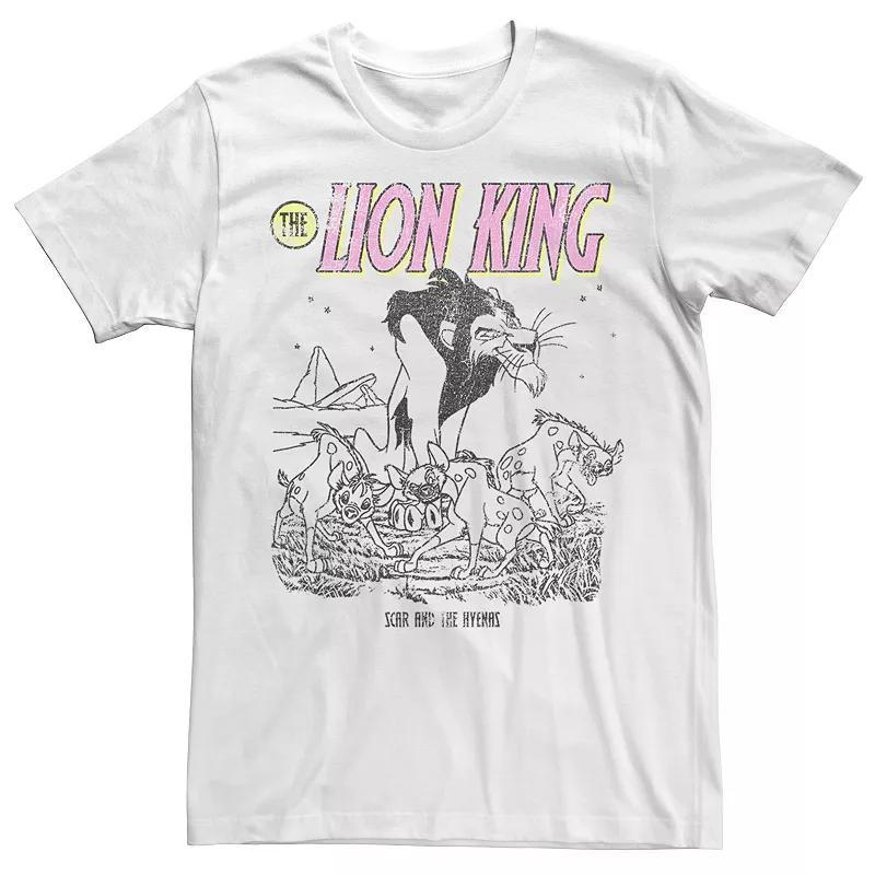 Men's Disney's The Lion King Distressed Scar and Hyenas Tee, Size: Small, White Product Image