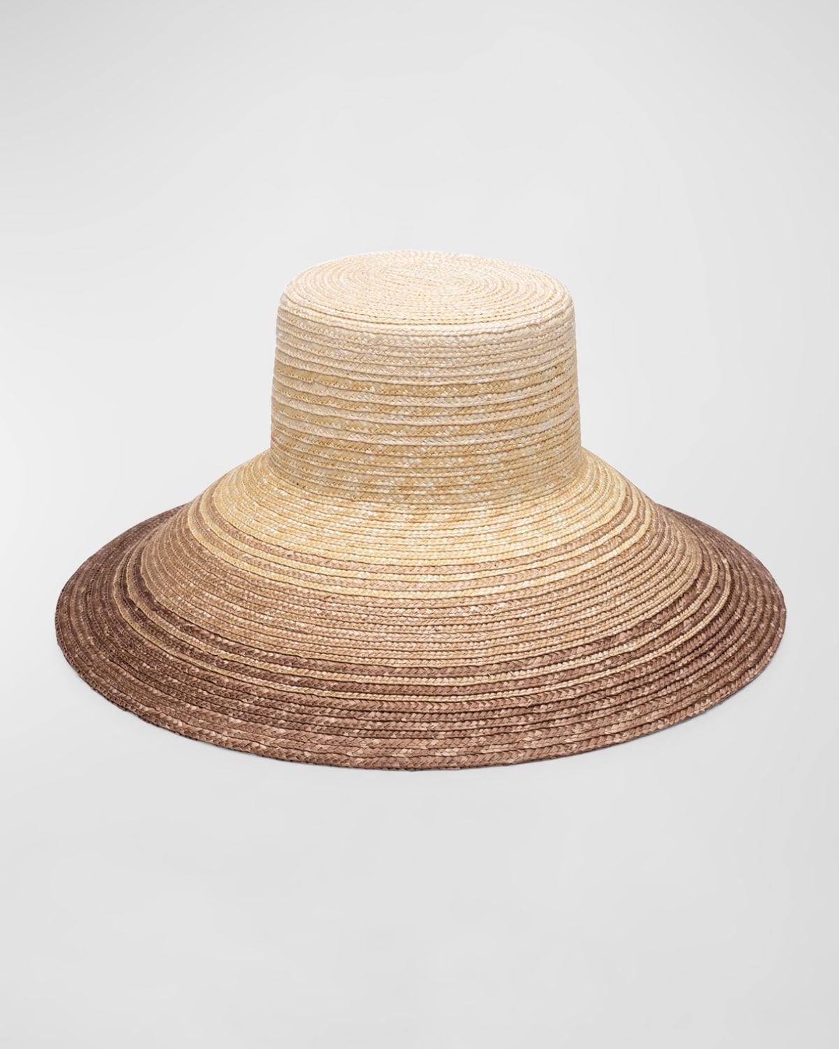 Mirabel Ombre Straw Wide Brim Hat  Product Image