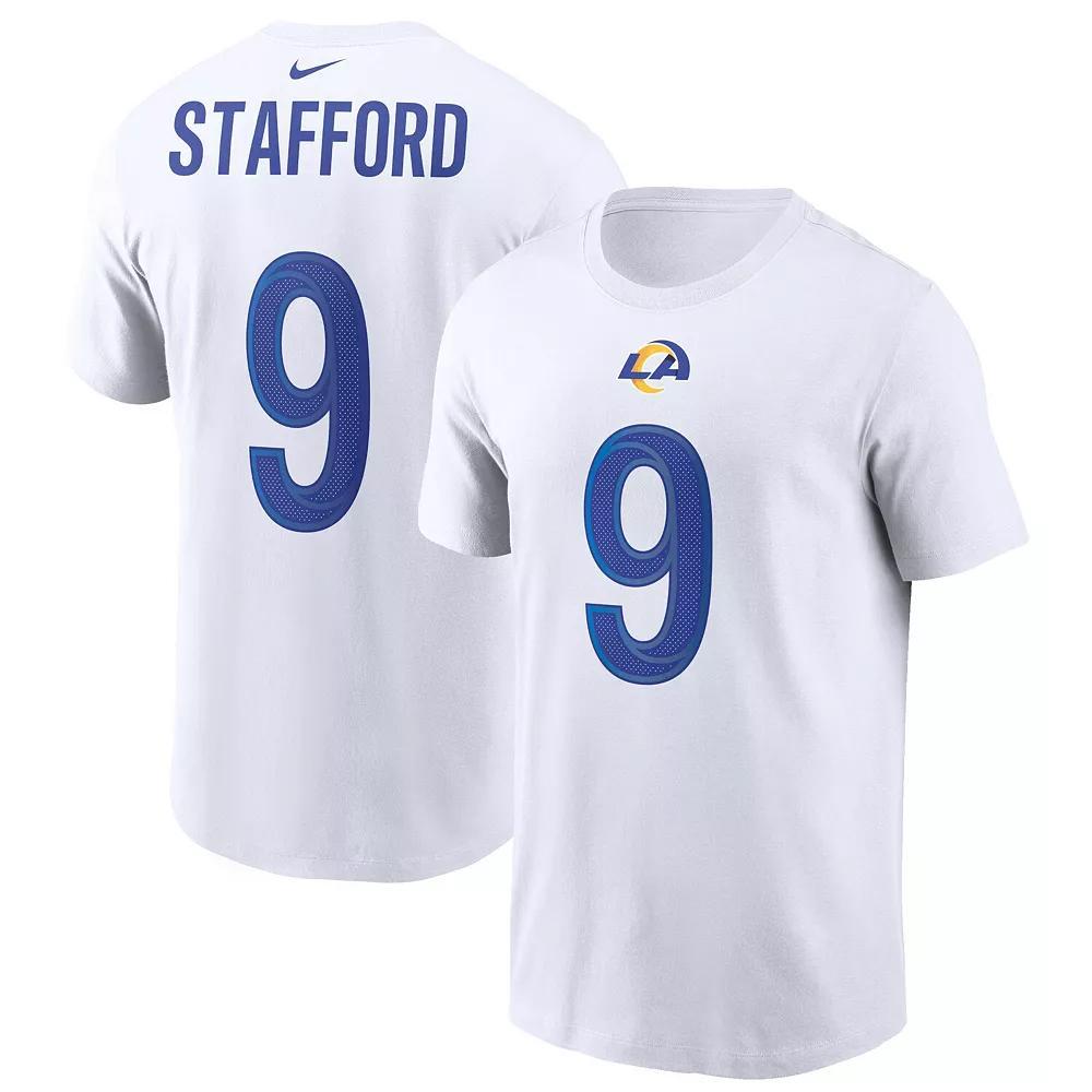 Men's Nike Matthew Stafford White Los Angeles Rams Name & Number T-Shirt, Size: Small Product Image