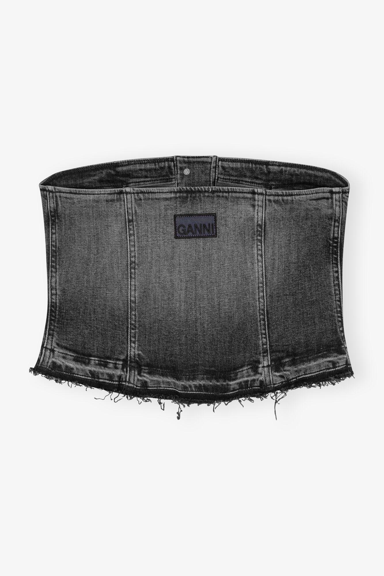 Washed Black Denim Top Product Image