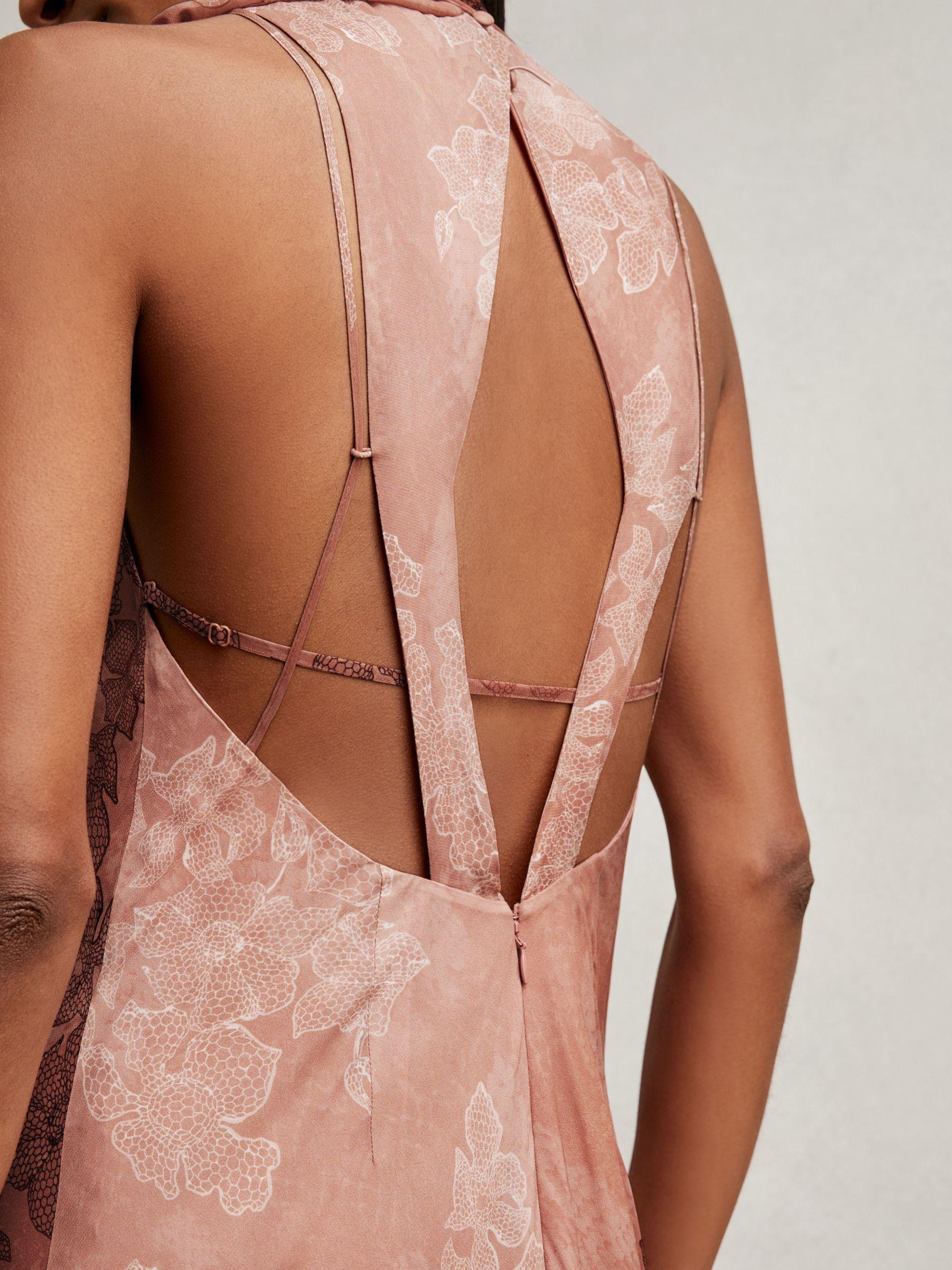 Petite Cotton Craft-Stitch Shirred Midi Dress in Khaki Product Image