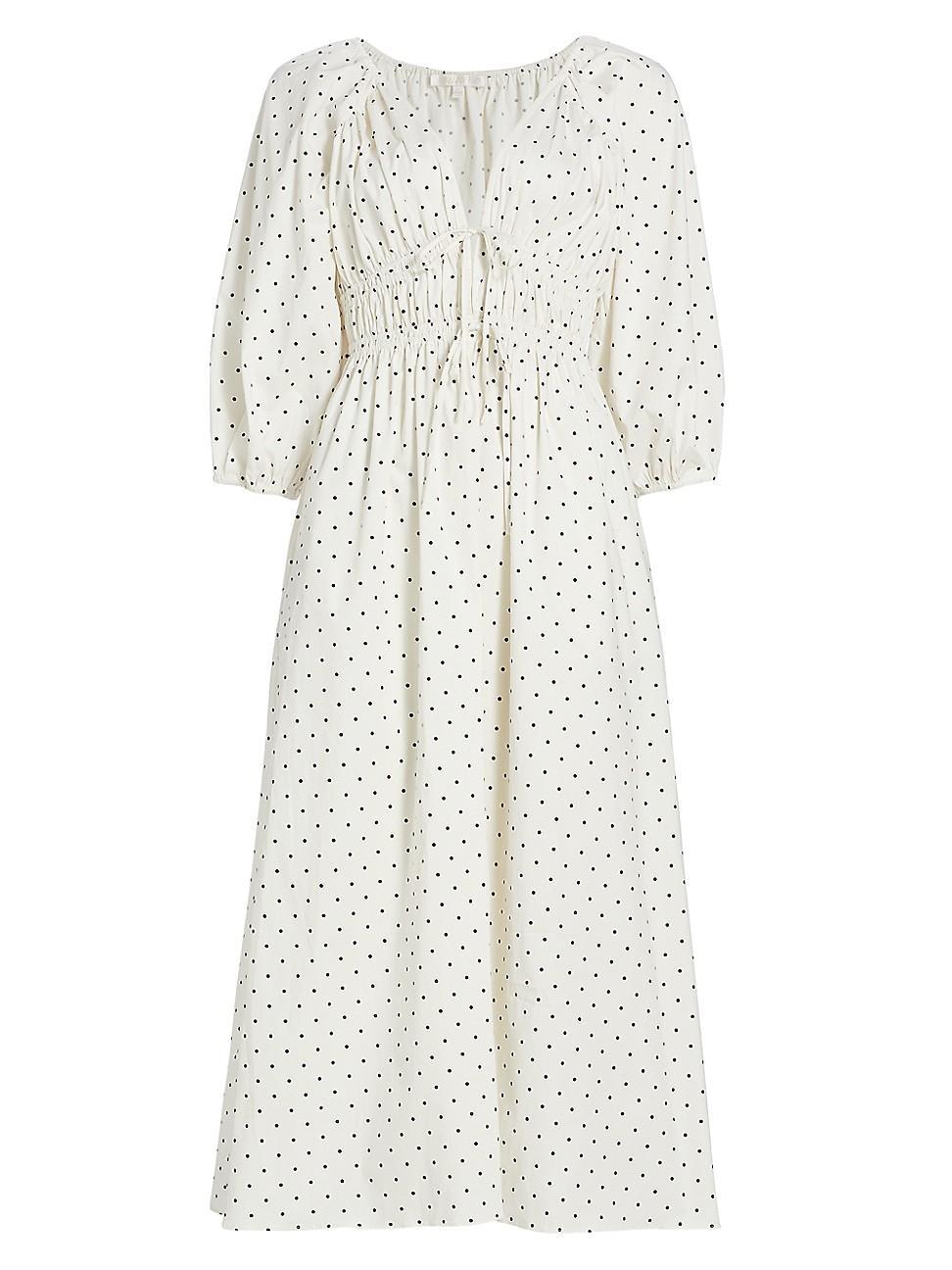 Womens Veronica Polka Dot Cotton Maxi Dress Product Image