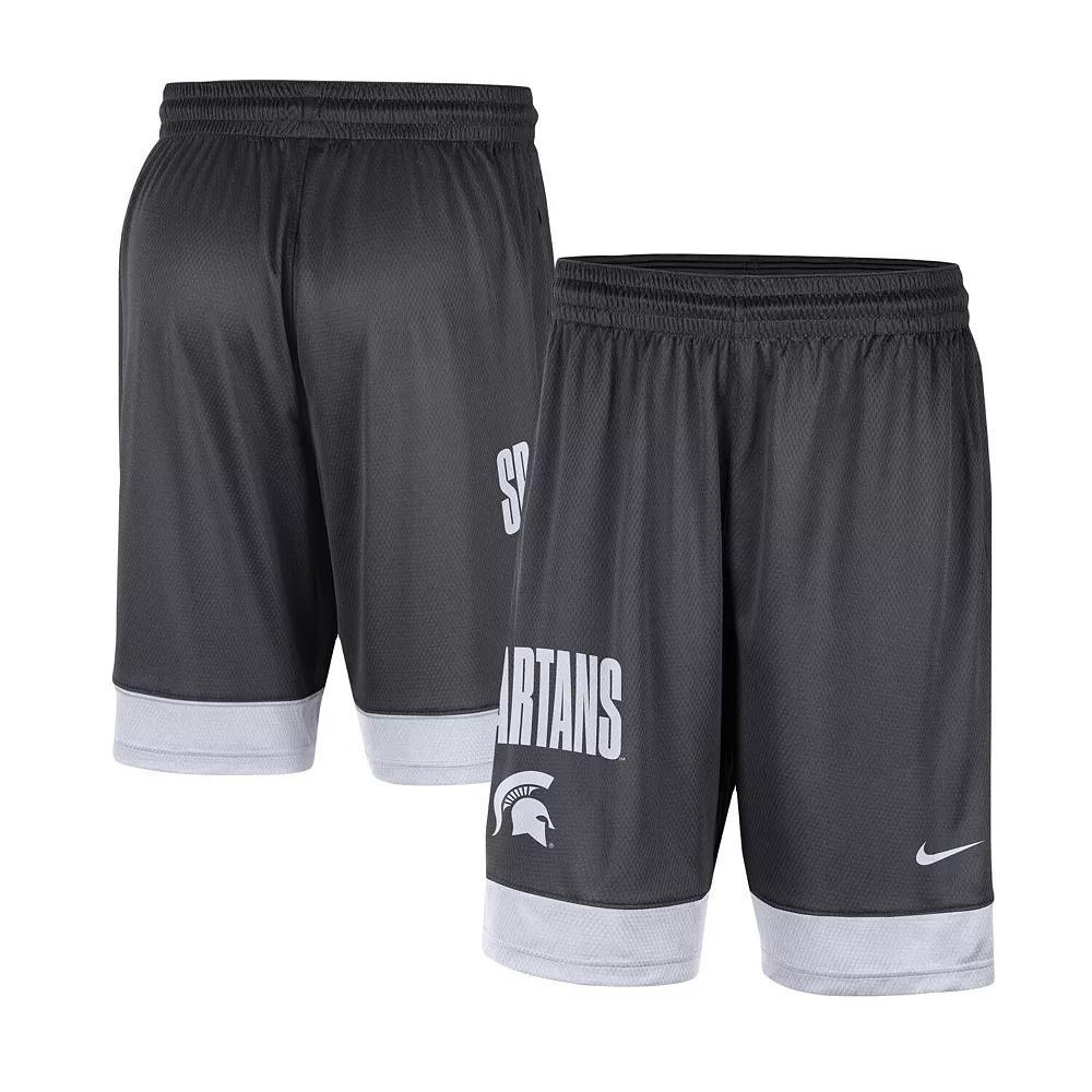 Men's Nike Charcoal/White Michigan State Spartans Fast Break Shorts, Size: Medium Product Image