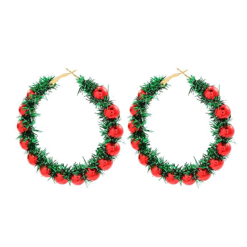 Christmas Wreath Hoop Earring Product Image