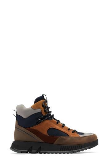 SOREL Mac Hill Lite Trace Waterproof Leather & Canvas Boot In Abyss/umber Product Image