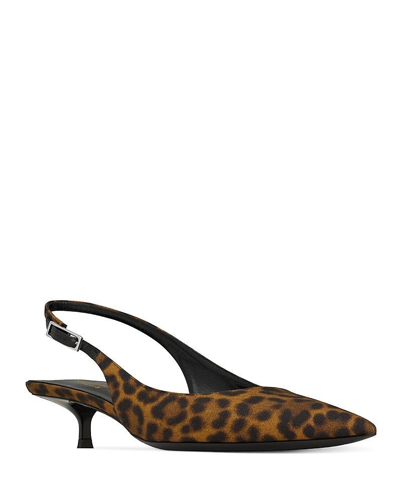 Womens Cherish Slingback Pumps In Leopard Grosgrain Product Image