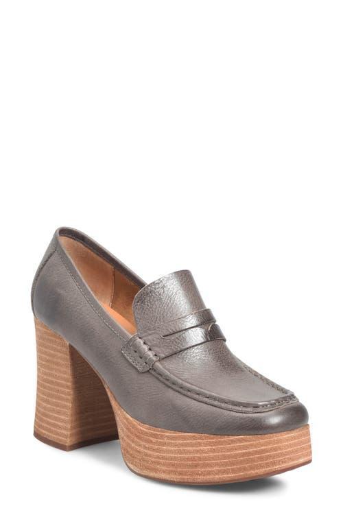 Kork-Ease Barbara Leather Platform Block Heel Penny Loafer Pumps Product Image