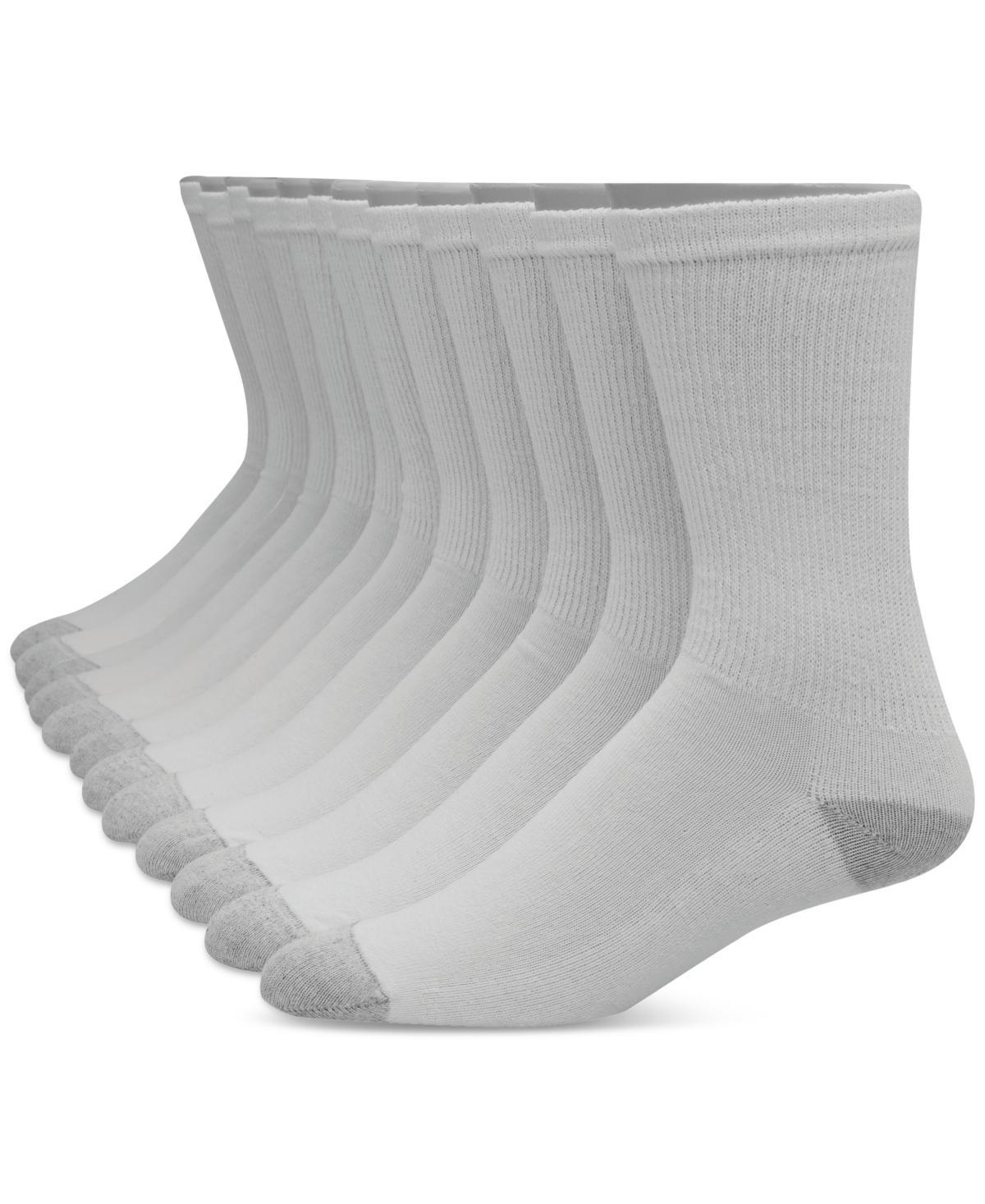 Hanes Ultimate Mens Crew Socks, 12-Pairs White 6-12 Product Image