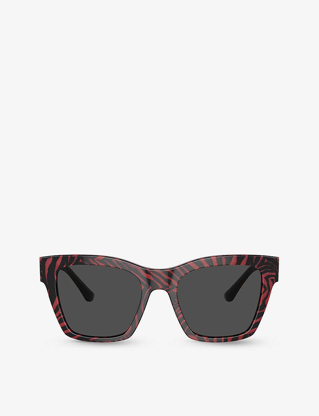 DOLCE & GABBANA Dg4384 Square-frame Acetate Sunglasses In Red Product Image