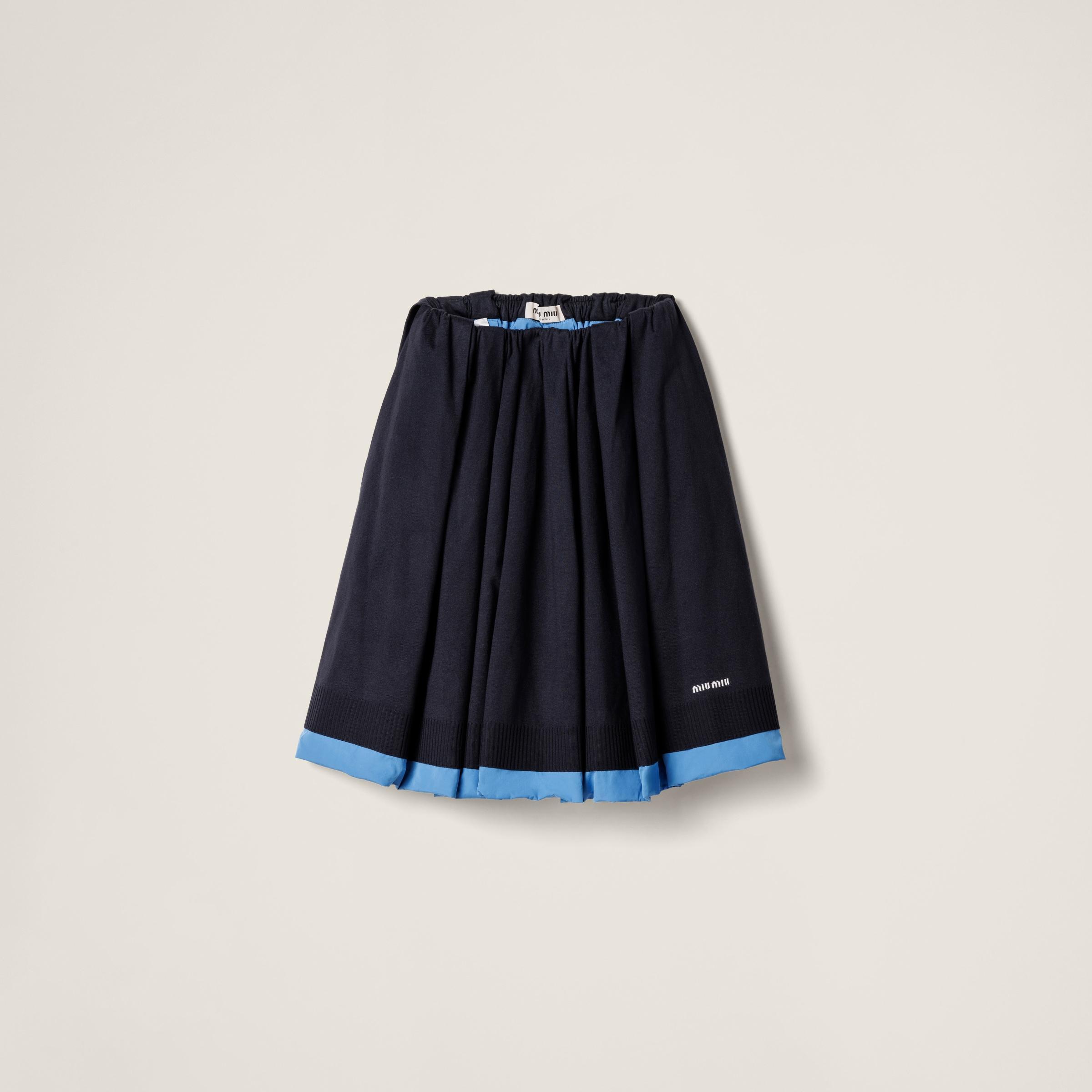 MIU MIU Jacquard Logo Poplin Knit Skirt In Blue Product Image