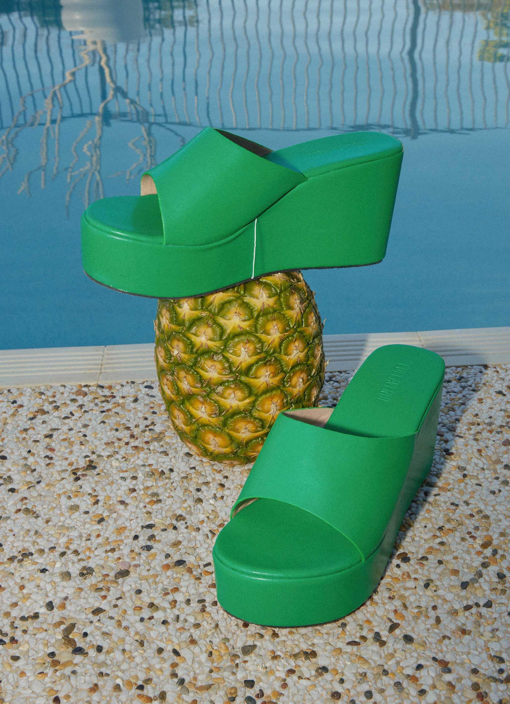 Villa Playa Mule Heel - Jade Green Product Image