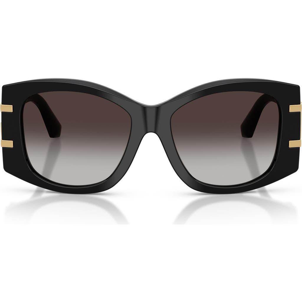 DOLCE & GABBANA Dolce&gabbana 54mm Gradient Butterfly Sunglasses In Black/grey Gradient Black Product Image