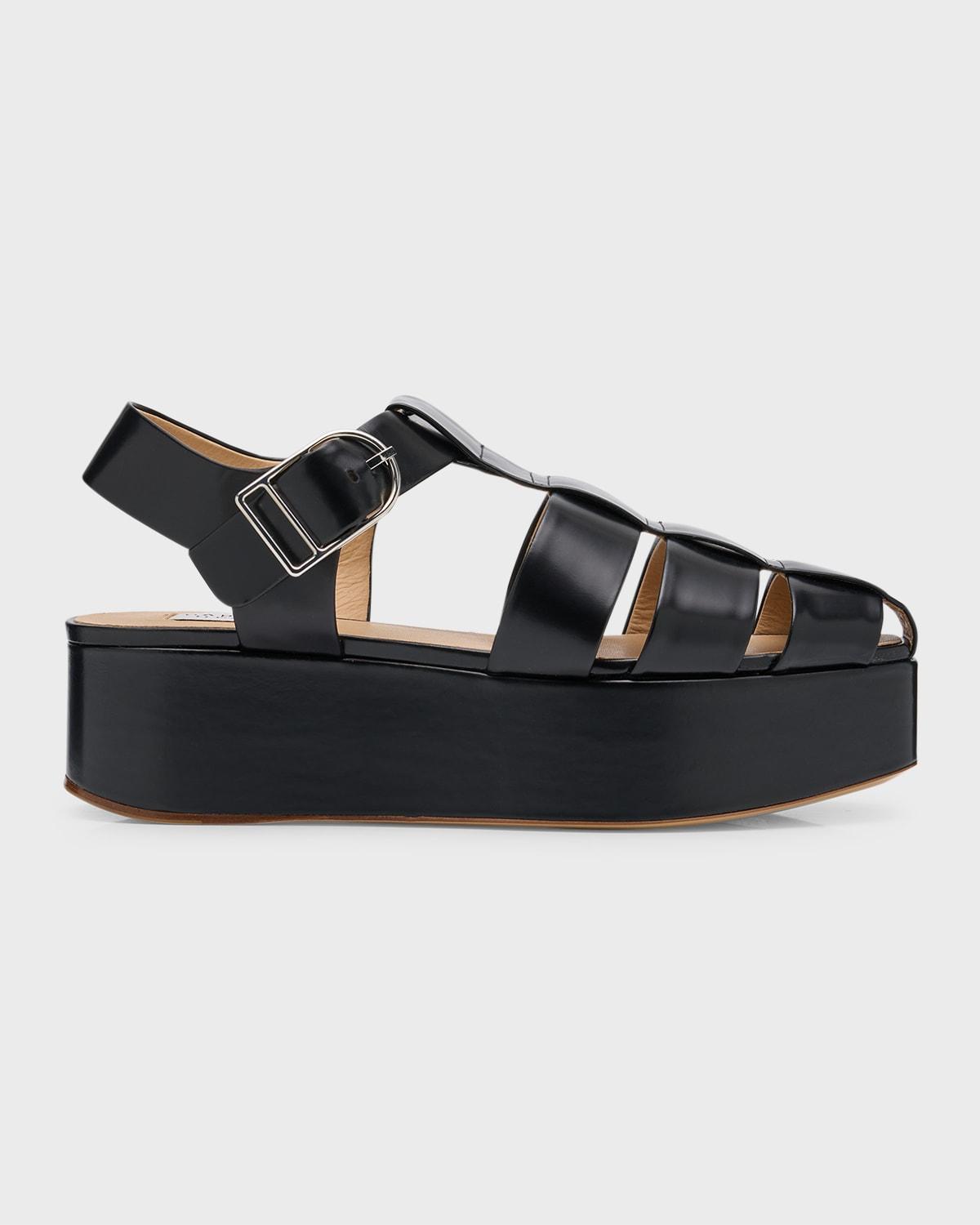 Mila Leather Platform Fisherman Sandals Product Image