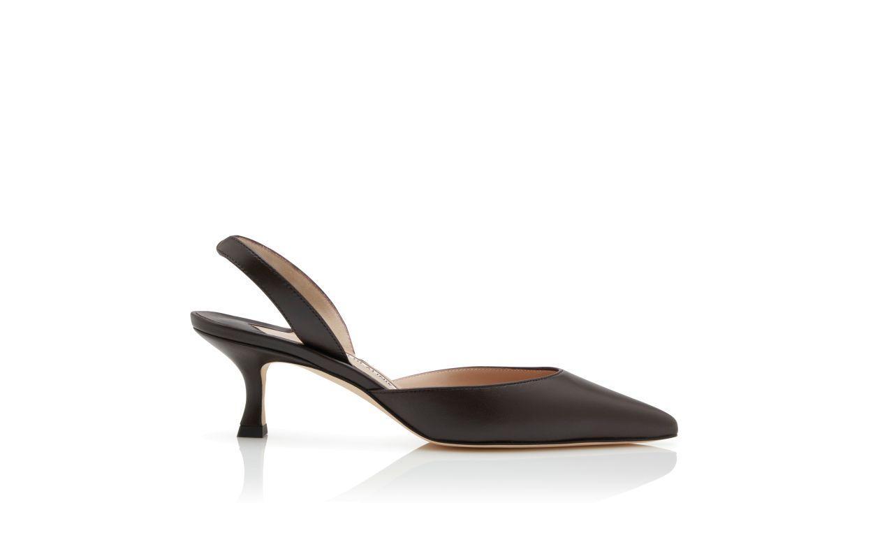 CAROLYNE Brown Nappa Leather Slingback Pumps Product Image