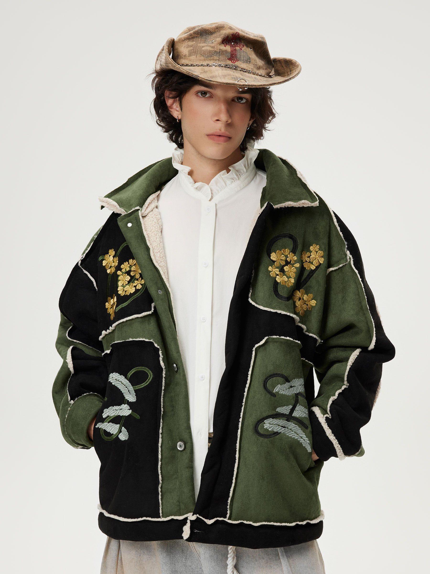 Aelfric Eden Color Block Embroidery Floral Coat Product Image