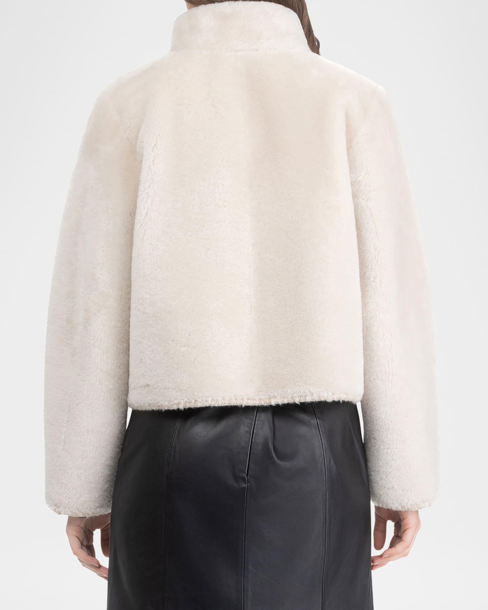 Reversible Merino Shearling Lamb Jacket With Embroidered Edges Product Image