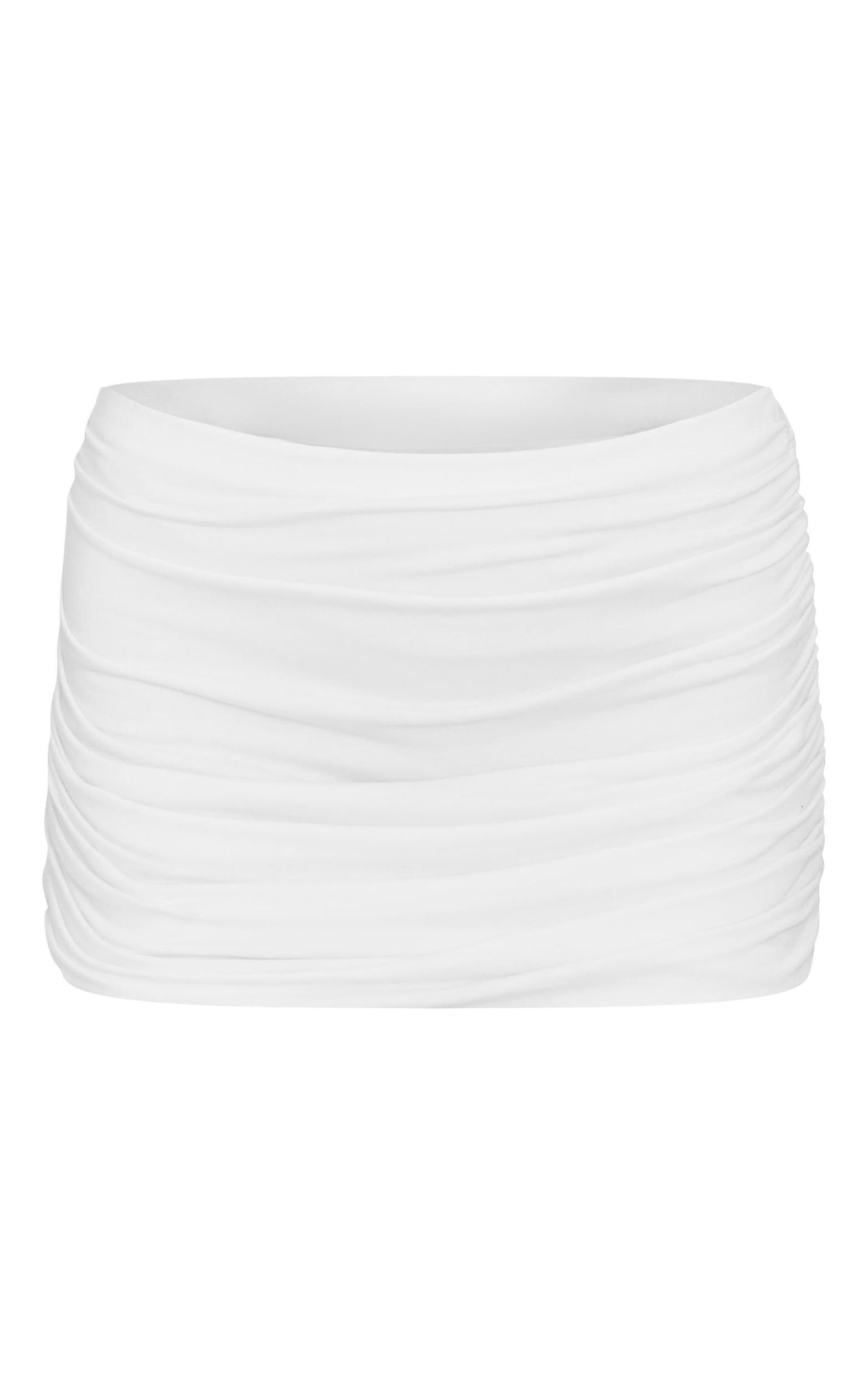  Cream Double Layer Contour Jersey Mini Skirt Product Image