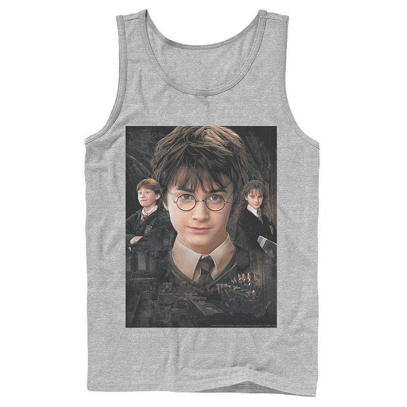 Men's Harry Potter Chamber Of Secrets Harry Ron Hermione Poster Graphic Tank Top, Size: XL, Black Product Image