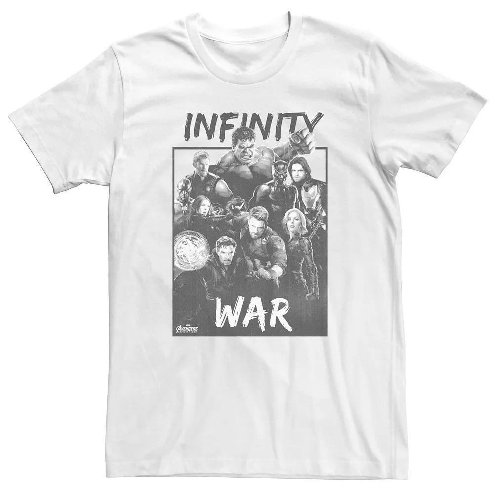 Men's Marvel "Avengers: Infinity War" Ornate Group Shot Tee, Size: XXL, White Product Image