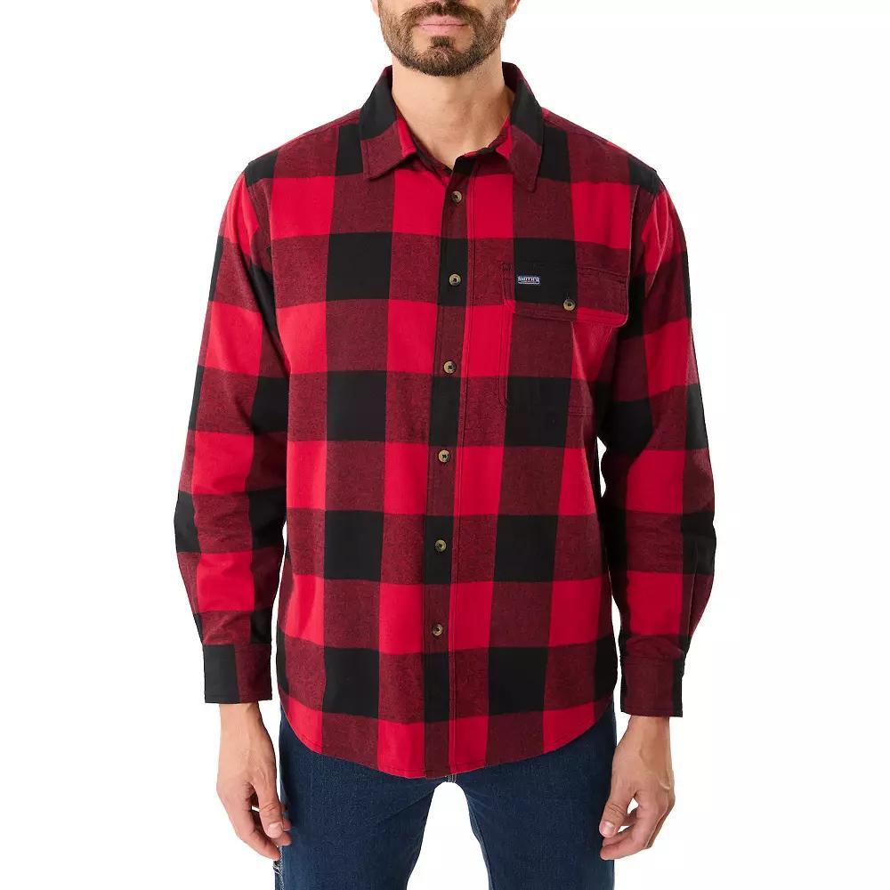 Big & Tall Smith's Workwear Flannel Button Down Shirt, Men's, Size: 3XB, Red Black Product Image