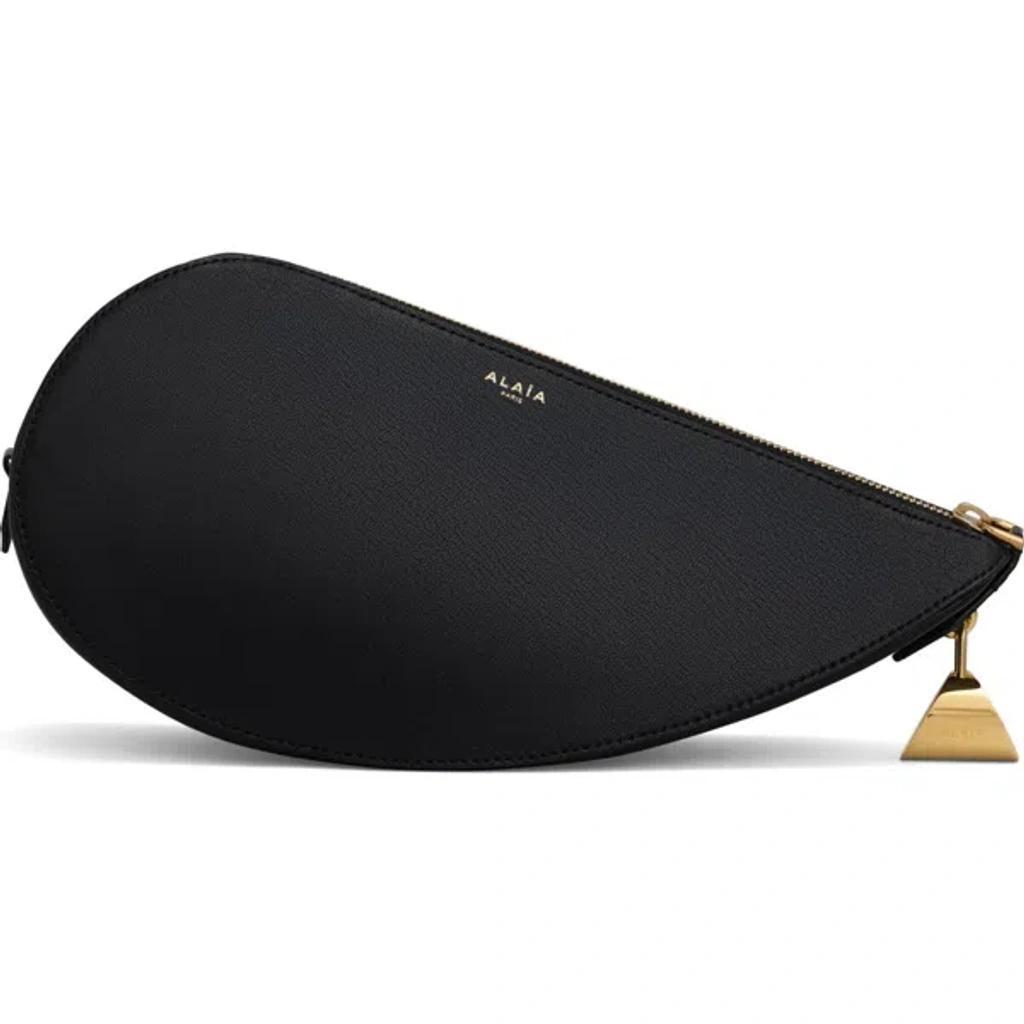 ALAÏA Le Demi-caur Leather Clutch In Noir Product Image