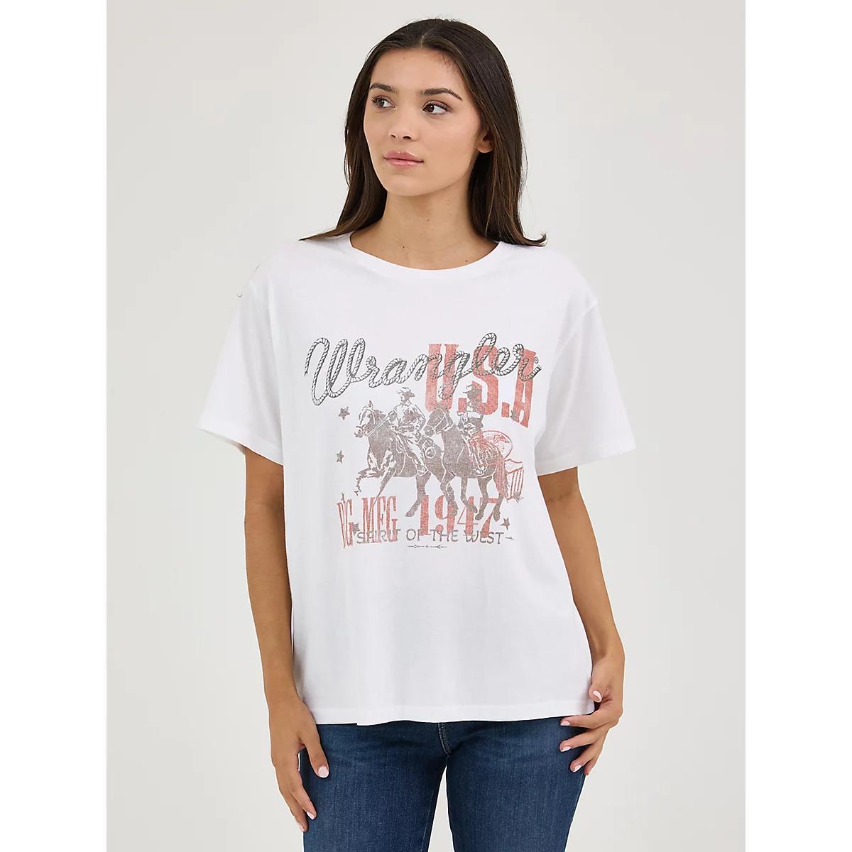 Women's Wrangler Western Graphic Girlfriend Tee in Faded West Product Image