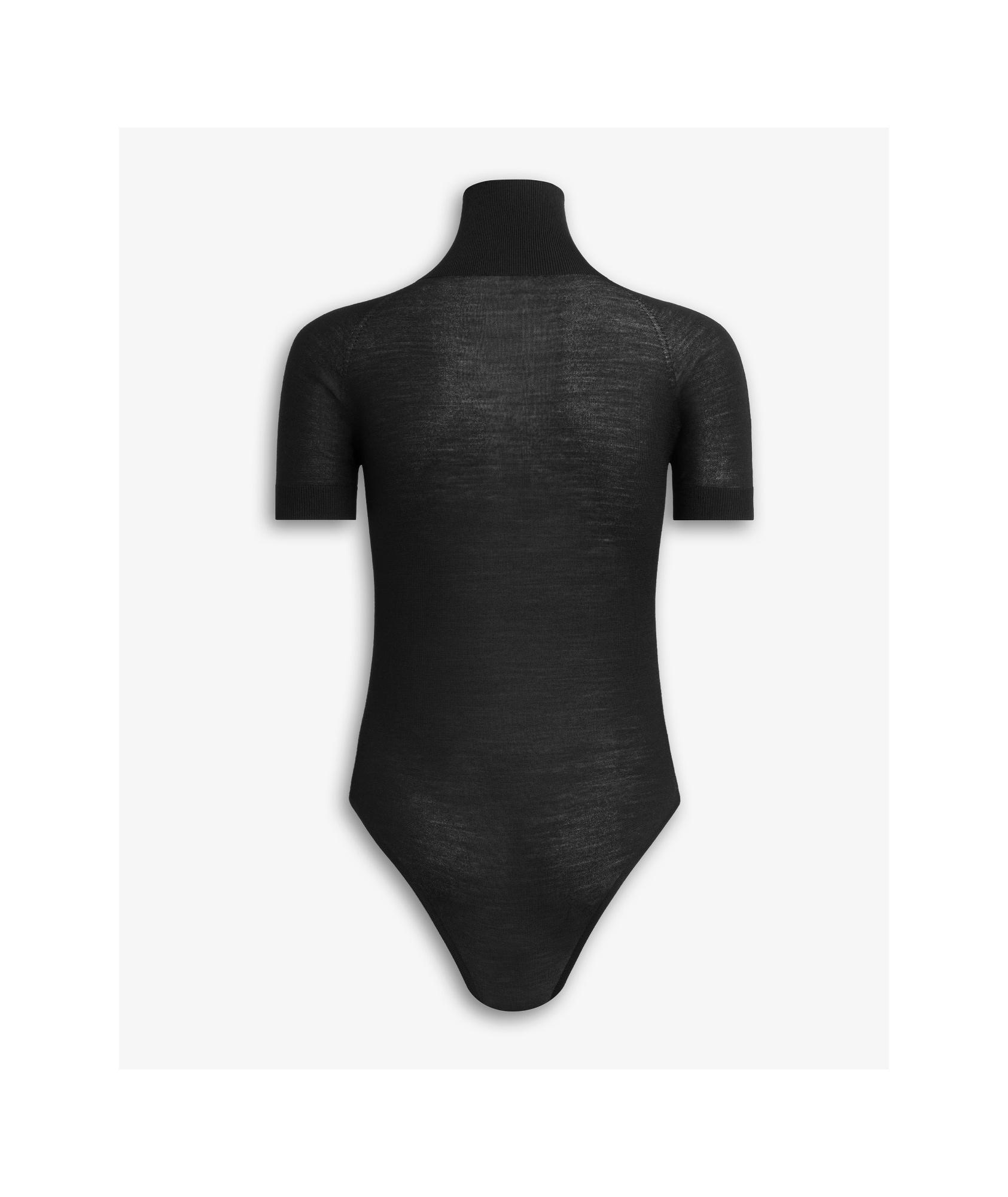 ALAÏA Wool Short-sleeve Bodysuit In Black Product Image