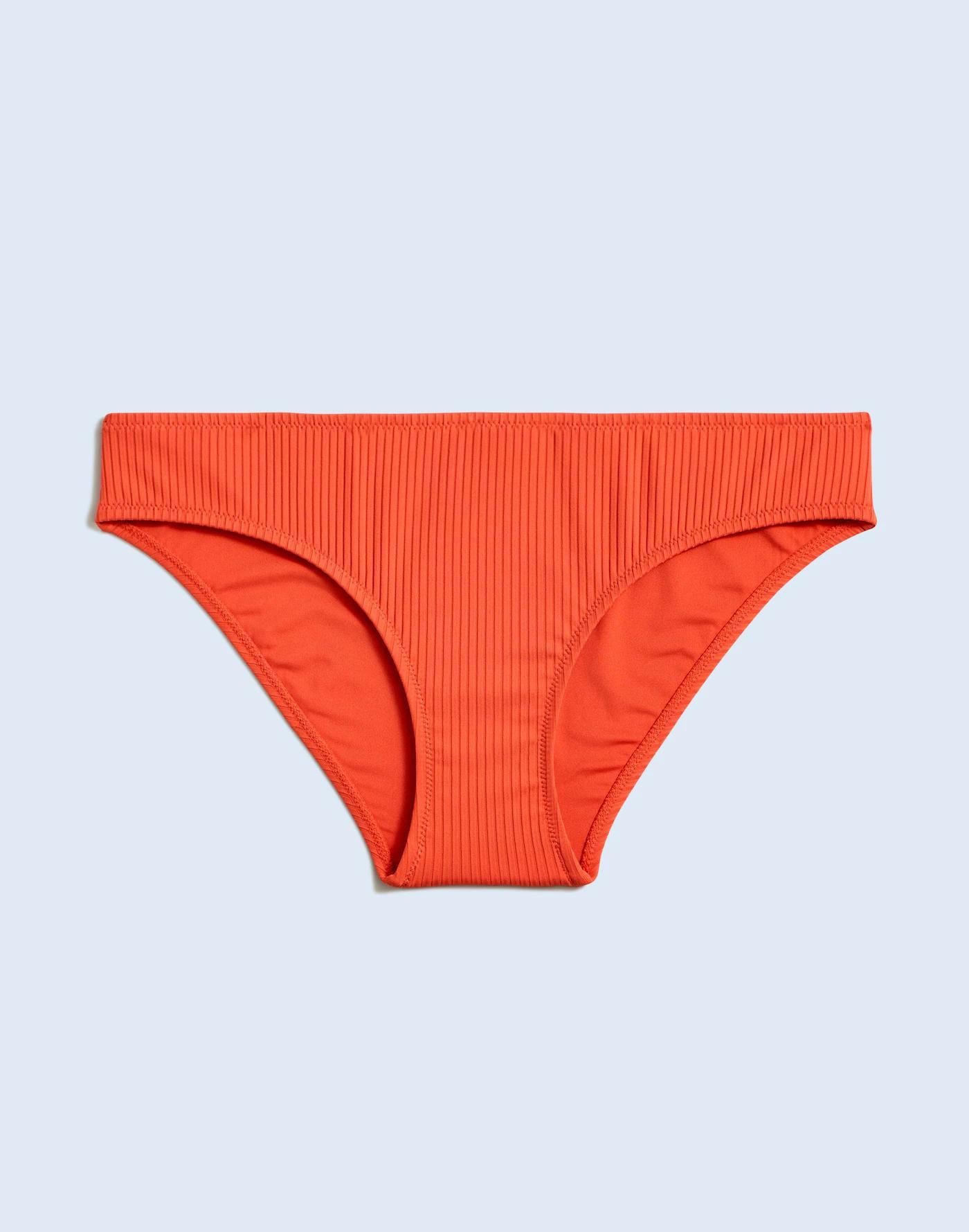 Ribbed Mid-Rise Bikini Bottom Product Image