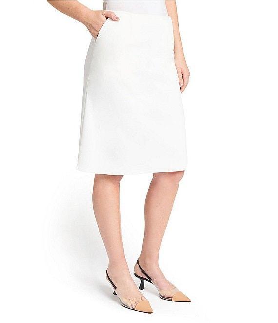 Ming Wang Solid Stretch Deco Crepe A-Line Skirt Product Image