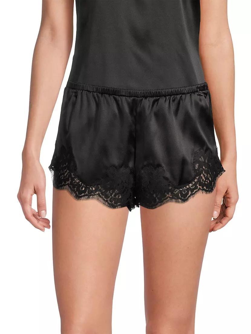 Elasticized Silk & Lace Shorts Product Image