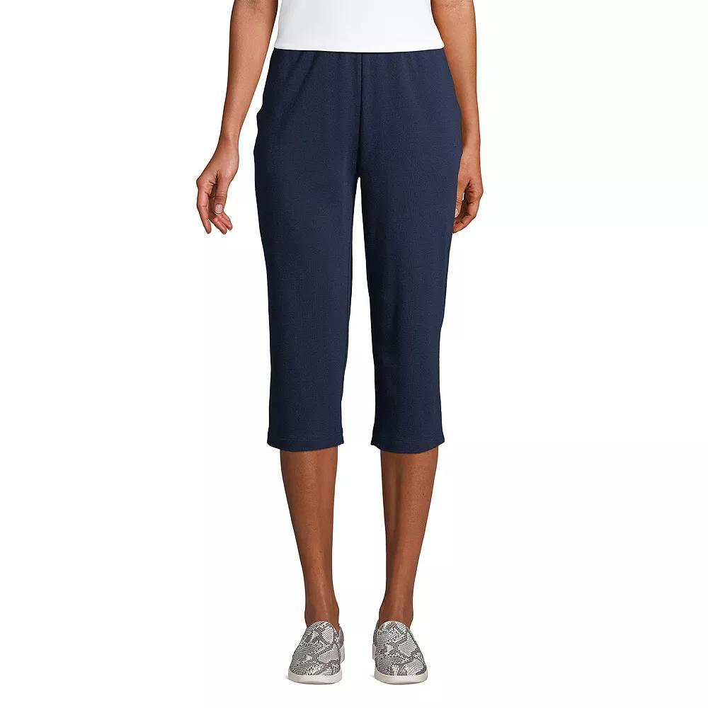 Women's Lands' End Sport High Waist Pull-On Capri Pants, Size: Large, Black Product Image