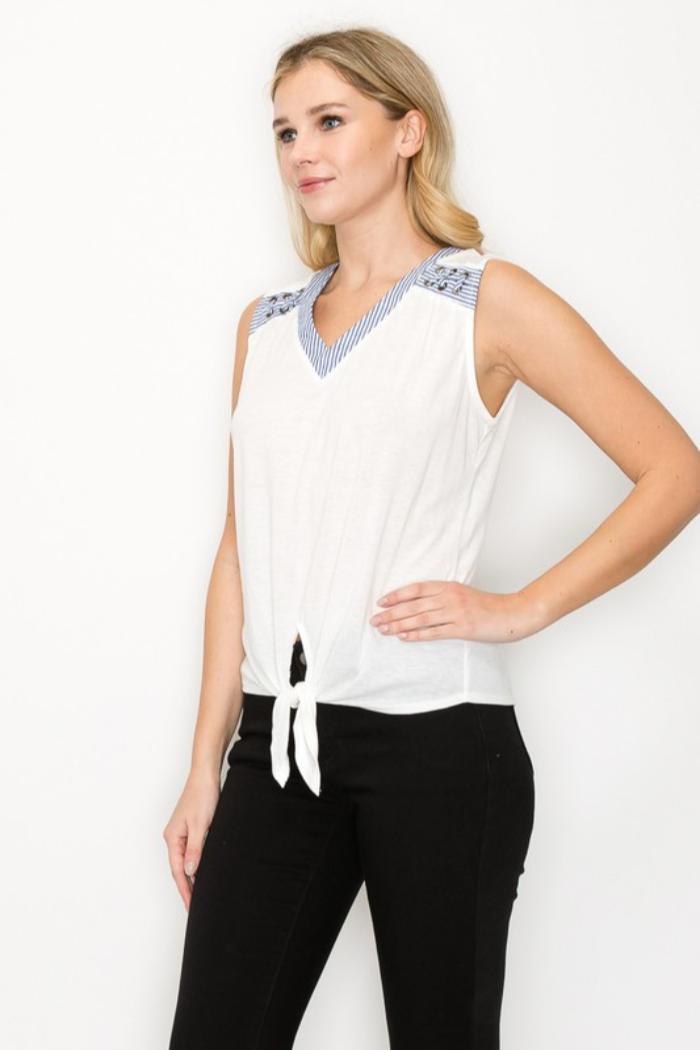 Tie Front Sleeveless Top Product Image