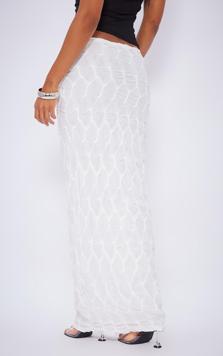 Cream Jersey Textured Maxi Skirt Product Image