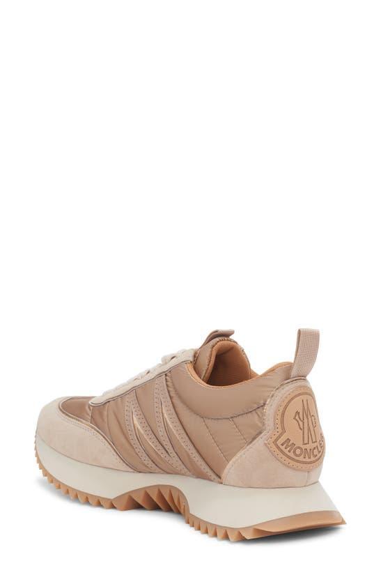 MONCLER Pacey Metallic Runner Sneakers In Beige Product Image