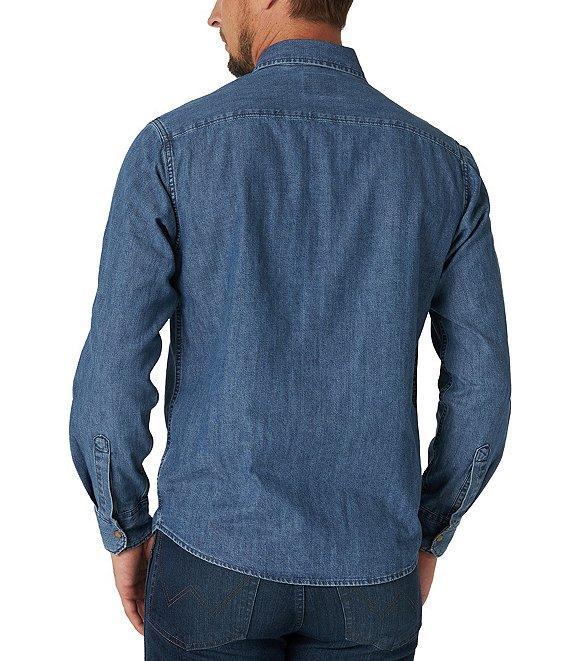 Wrangler® Regular Fit Western Denim Shirt Product Image