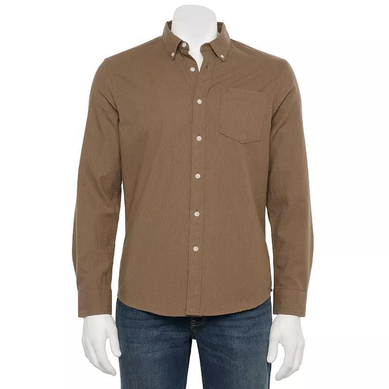 Men's Sonoma Goods For Life® Long Sleeve Slim Fit Perfect Length Button-Down Shirt,  Product Image