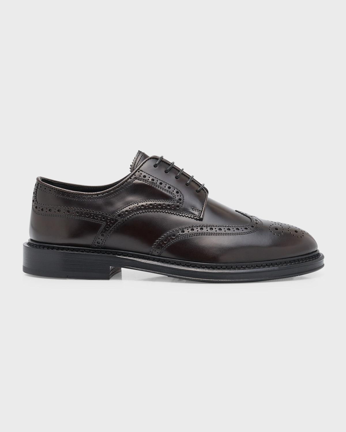 Men's Wingtip Brogue Leather Derby Shoes Product Image