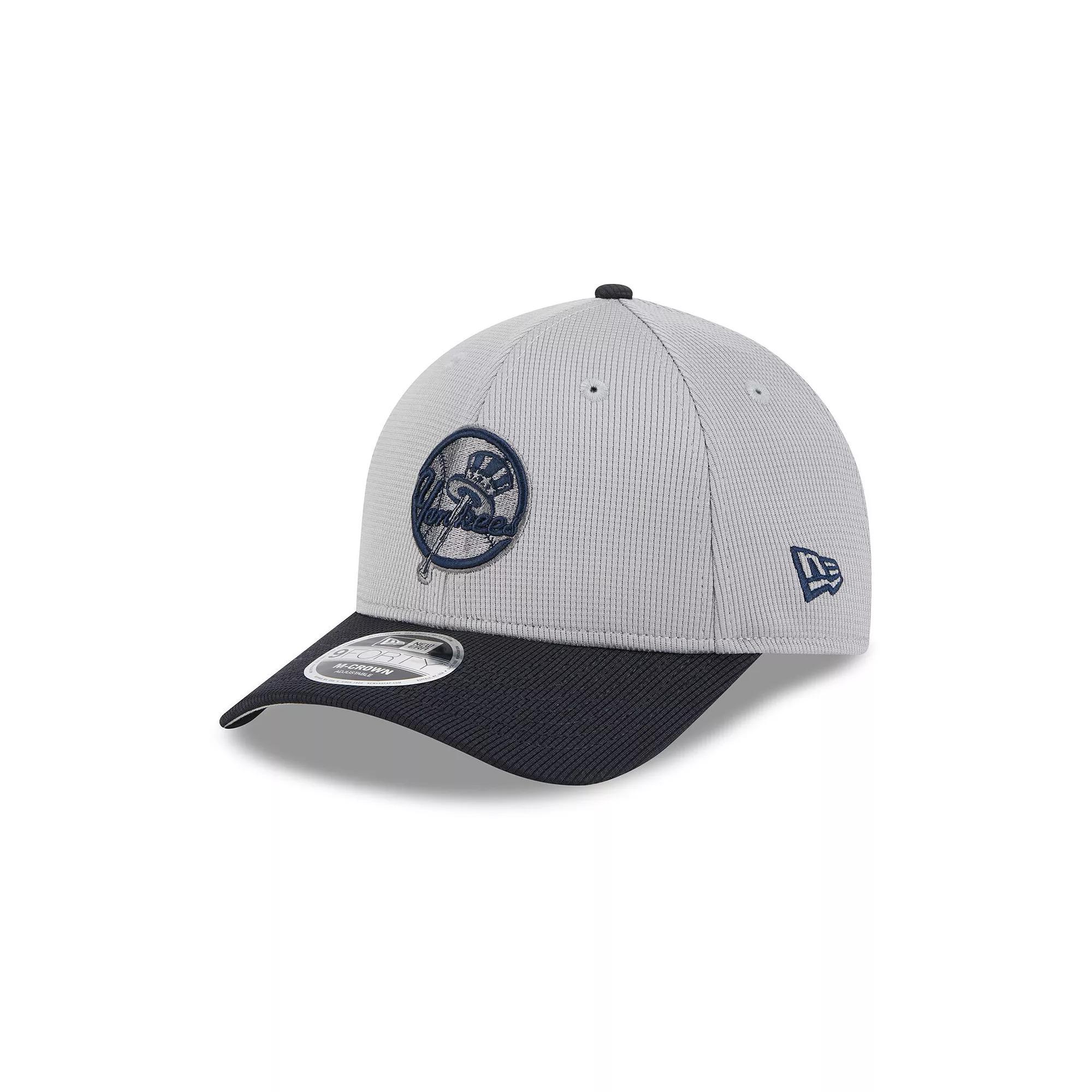 Mens New Era Gray/Navy New York Yankees 2025 Batting Practice 9FORTY M-Crown Adjustable Hat Product Image
