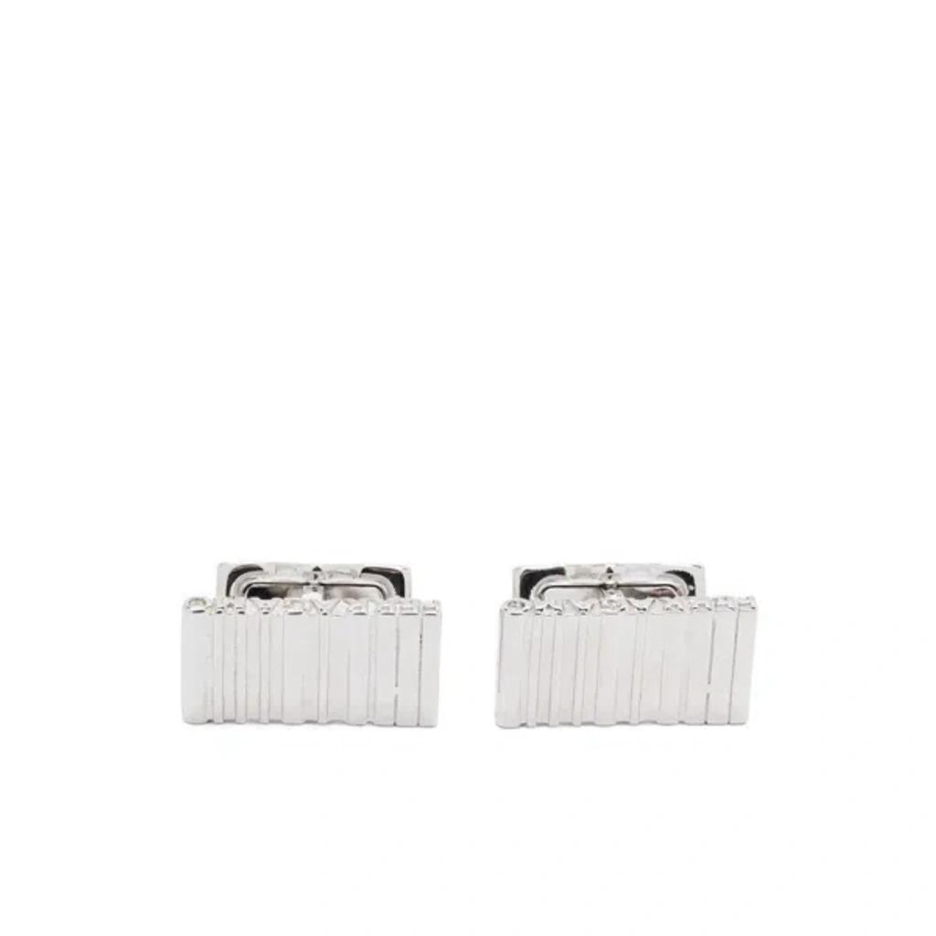 FERRAGAMO Logo-embossed Cufflinks In Palladium Product Image