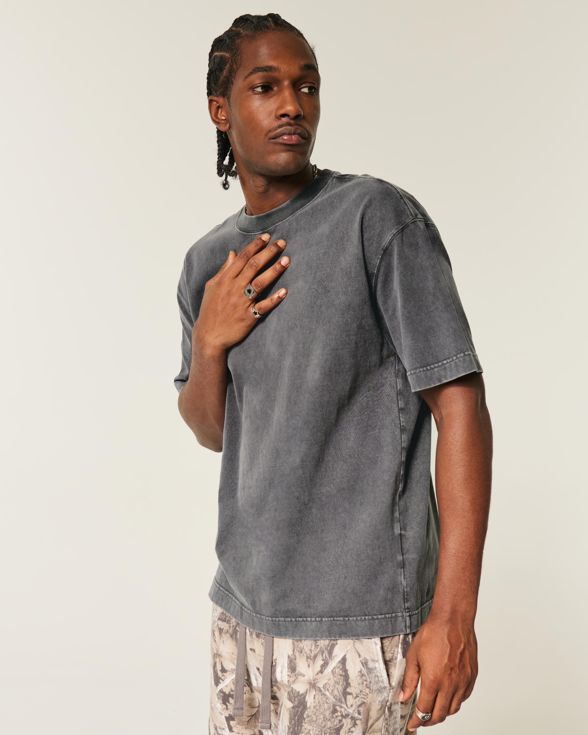 Boxy Heavyweight Camo Crew T-Shirt Product Image