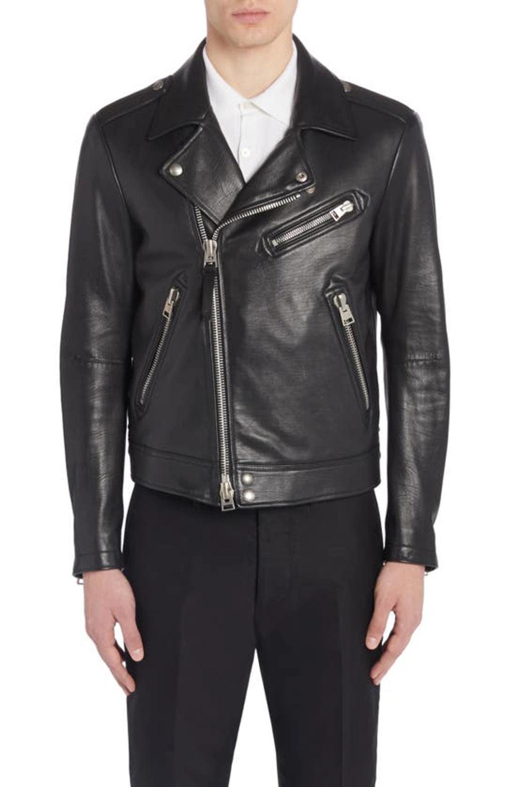 TOM FORD Slim-fit Full-grain Leather Biker Jacket In Black Product Image