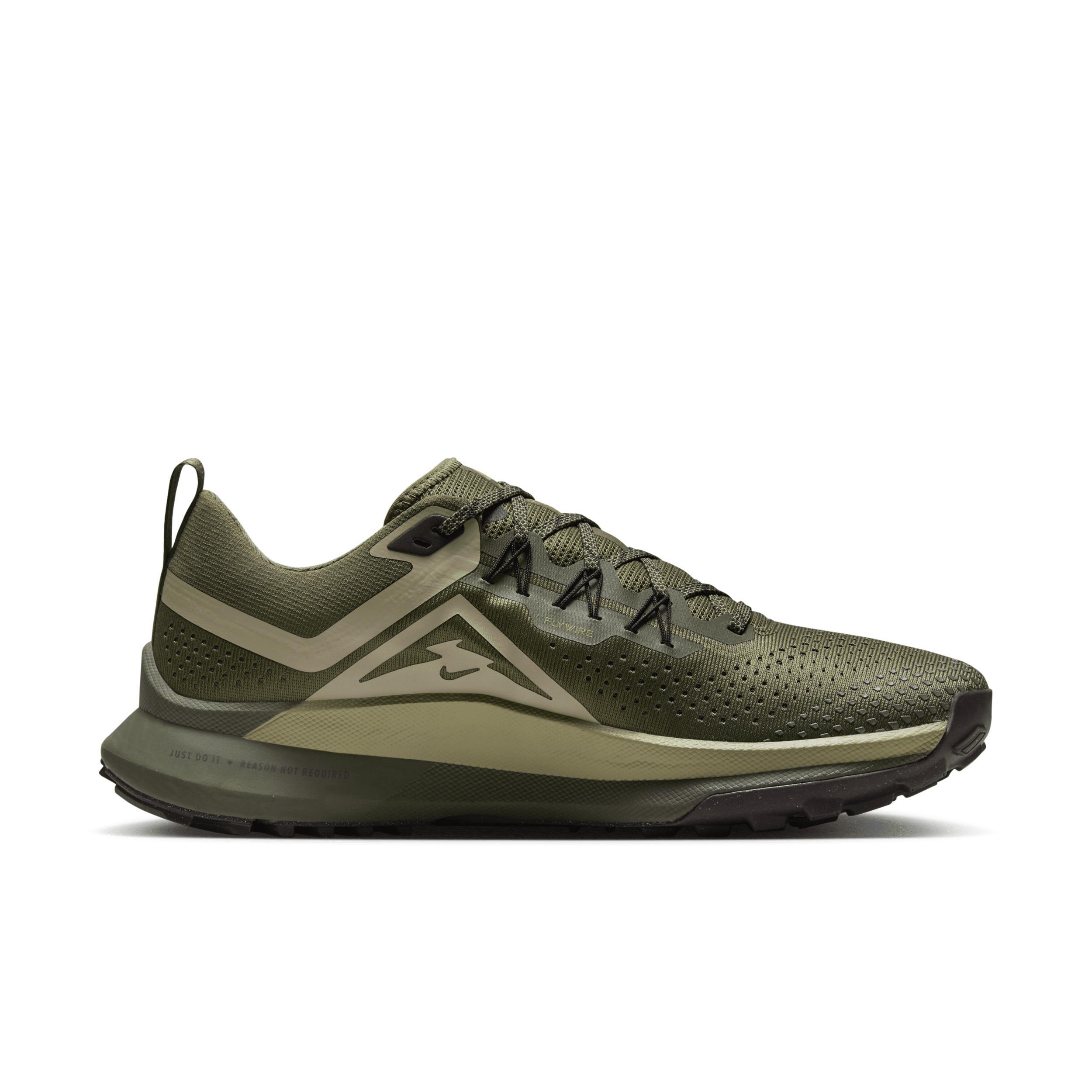 Nike Mens React Pegasus Trail 4 - Running Shoes Medium Olive/Natural Olive/Velvet Brown Product Image