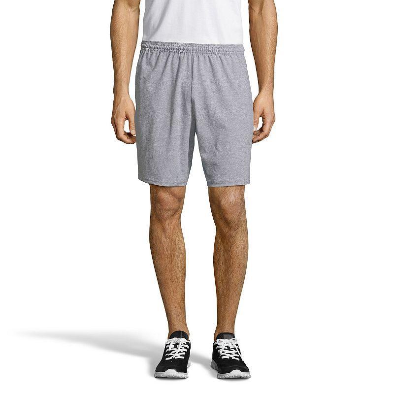 Hanes Essentials Mens Cotton Shorts With Pockets, 7.5 Charcoal Heather L Product Image