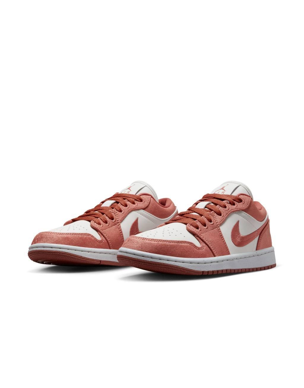 Nike Air Jordan 1 Low SE sneakers in orange & white Product Image