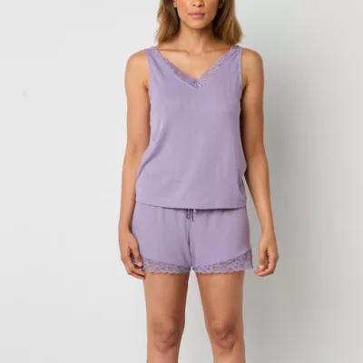 Ambrielle Womens Sleeveless V-Neck 2-pc. Shorts Pajama Set Product Image