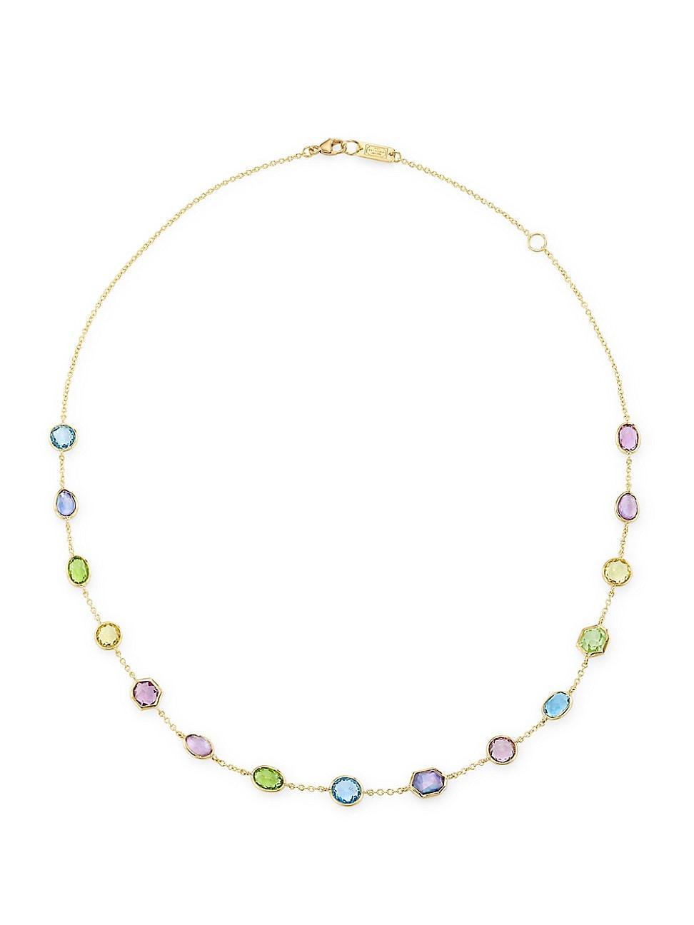 18K Gold Rock Candy 19-Stone Station Chain Necklace Product Image