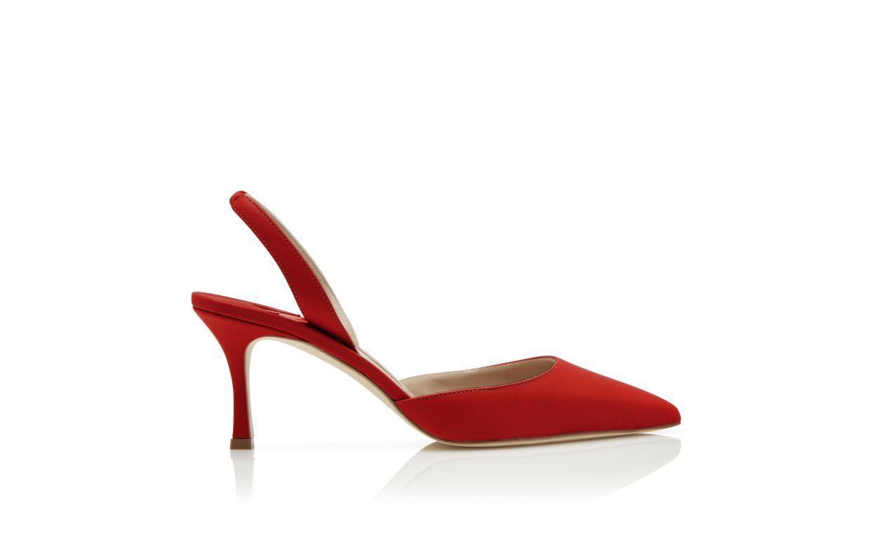 CAROLYNE 70 Red Nappa Leather Slingback Pumps Product Image