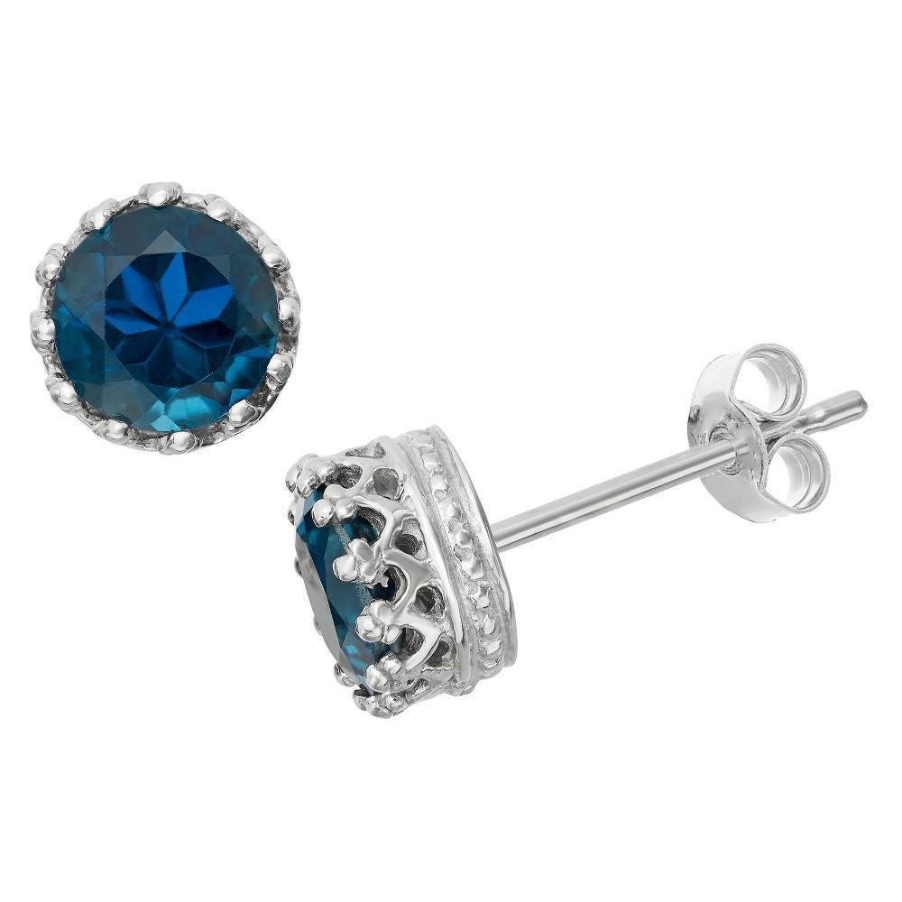 Designs by Gioelli Sterling Silver London Blue Topaz Stud Earrings, Womens Product Image