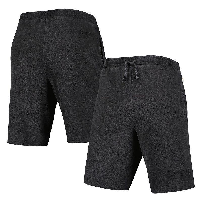 Men's Mitchell & Ness Black Los Angeles Lakers French Terry Tonal Fleece Shorts,  Product Image