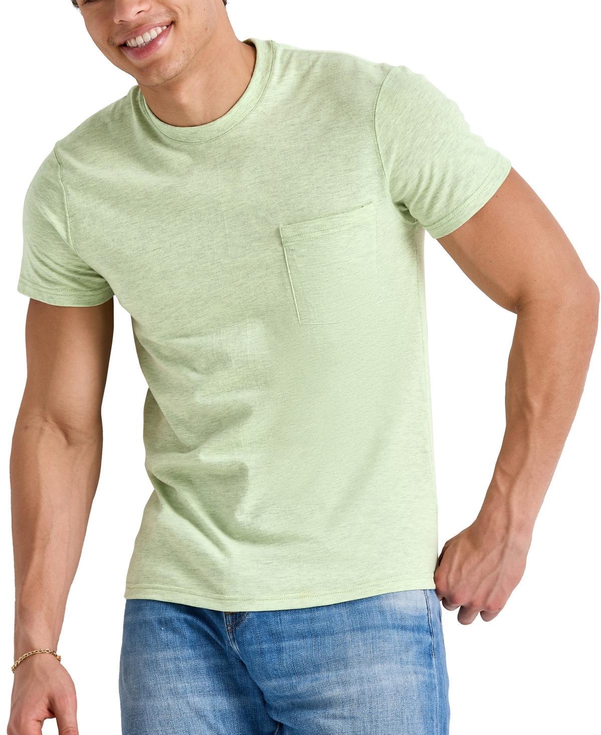 Hanes Originals Mens Tri-Blend Pocket T-Shirt Mint To Be Green Heather S Product Image